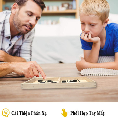 Bộ Bàn Đấu Cờ Búng Bắn Bi Xuyên Lỗ Đối Kháng Chính Hãng Dododios - Chọn Size - Foosball Winner, Sling Puck – Bộ Cờ Ice Hockey Bằng Gỗ Cao Cấp