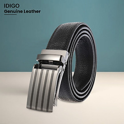 Thắt Lưng Nam Da Thật IDIGO MD1-4037 Màu Đen