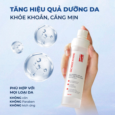 Xịt Khoáng Cấp Ẩm Kiềm Dầu Hạn Chế Mụn Sắc Ngọc Khang 145ml