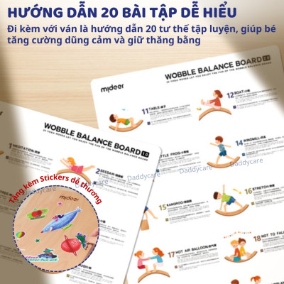 Ván thăng bằng, ván cong bập bênh Mideer Wobble Balance Board, đồ chơi cho bé 2,3,4,5,6 tuỏi