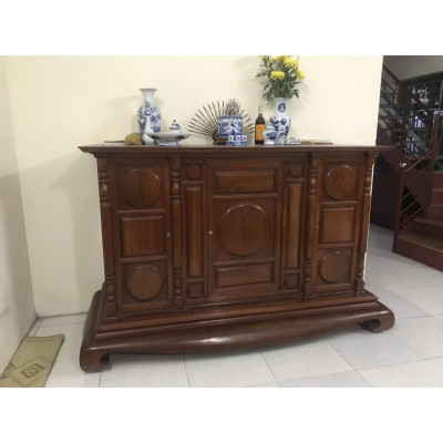 Tủ Thờ Đĩa Trơn Gỗ Gụ