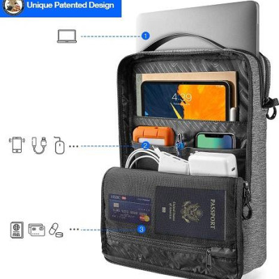 TÚI ĐEO CHÉO TOMTOC (USA) URBAN SHOULDER BAGS FOR ULTRABOOK 13″ GRAY