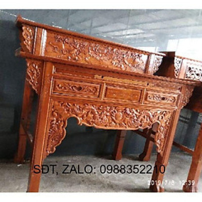 Bàn Thờ Bàn Cúng 127cm gỗ Tràm Bông Vàng...