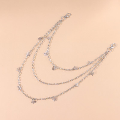 Chain đeo quần xích đeo quần áo thời trang mix 3 tầng cánh bướm cá tính nổi bật giữa đám đông