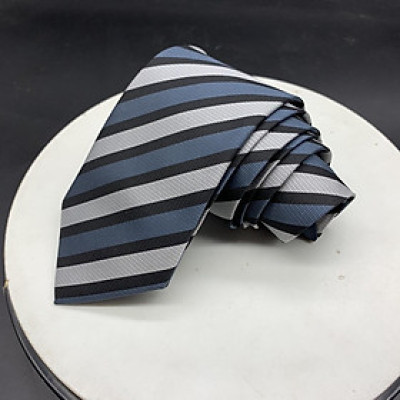 Cà vạt nam 8cm trung niên tự thắt vải silk 3 lớp 