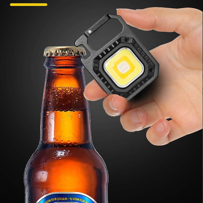 Móc Khóa Đèn Pin Đa Chức Năng Có Chống Nước Tặng Kèm Cáp Sạc - Hàng chính hãng