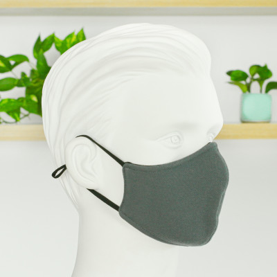 Set 2 khẩu trang vải nam - nữ - trẻ em kháng khuẩn cao cấp NEQI FACEMASK Đức, màu xám thời trang, lọc 98% bụi mịn