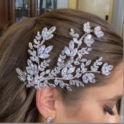 Ốp cài tóc cô dâu châu âu đá zincin có sẵn xược cài mẫu mới t1/2023