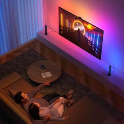 Combo Đèn LED dây đổi màu theo màn hình và Thanh đèn led RGBIC Govee Dreamview TV Backlights T1 Pro H605B (55-65")