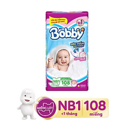 Miếng lót siêu thấm Bobby Newborn 1 - 108 miếng