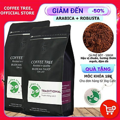 Cà Phê Nguyên Chất - Bột - Truyền Thống Số 2 - Buôn Mê Thuột - 1Kg - Hương Thơm Mạnh – Vị Đắng Vừa – Hậu Vị Ngọt