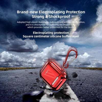 Bao case cho airposd 1 / 2 chống sốc hiệu ROCK RPC-1483 mỏng 2mm, bảo vệ toàn diện, vật liệu cao cấp - Hàng nhập khẩu