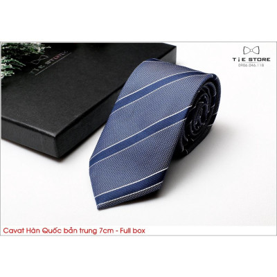 Cavat Hàn Quốc bản trung 7cm chuẩn công sở, chú rể - Cavat cao cấp Full box
