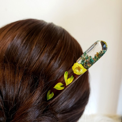 TRÂM CÀI TÓC GỖ-RESIN & SNOWY VÀNG - ĐUÔI THỎ