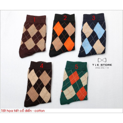 NHIỀU MẪU Tất họa tiết thổ cẩm, chất liệu Polyester cao cấp, tất công sở