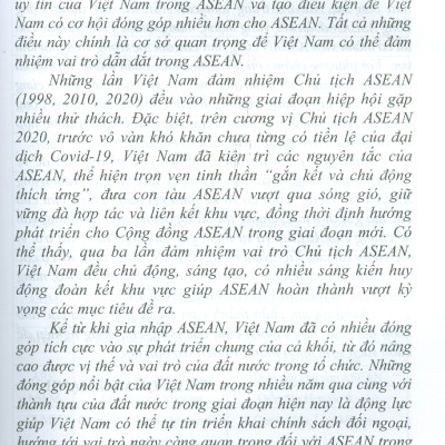 Vai Trò, Vị Thế, Uy Tín Của Việt Nam Trong ASEAN