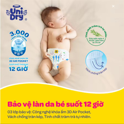 Tã dán Unidry XL62 Cho Bé Từ 12-17kg - Date luôn mới