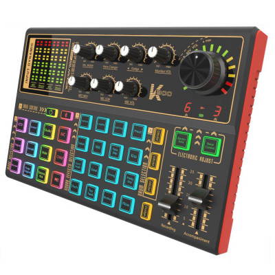 Soundcard K300 – Chuyên thu âm, livestream, karaoke online – Livestream được 3 điện thoại cùng lúc – Đầy đủ chức năng auto tune, đổi giọng, hiệu ứng khán giả - Điều chỉnh bass treble echo, giảm tiếng ồn – Kết nối bluetooth – Hàng chính hãng