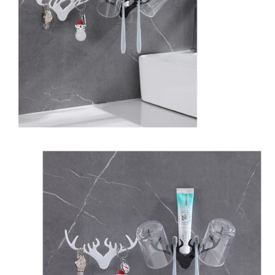 Móc Treo Đồ Vật Dán Tường Sừng Hươu Trong Suốt DEERHORN 18Cm, Móc dán tường hình sừng hươu decor trang trí nhà cửa