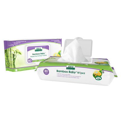 Khăn Giấy Ướt Bamboo Baby Wipes Aleva Naturals - 80 tờ