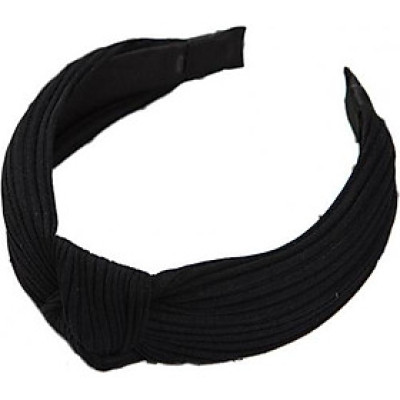 Bờm cài tóc turban nữ màu đen bản to BN28F