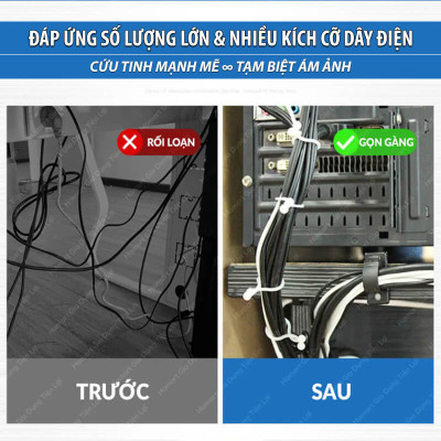 Vỉ 10 Kẹp Dây Cáp Điện Bàn Làm Việc Keo Acrylic Dán Tường Chốt Cố Định Chống Rối Thu Gọn Cáp Sạc