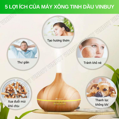 Máy phun sương tạo độ ẩm không khí dung tích lớn 550ml - cấp ẩm cho da, phòng điều hòa, khuếch tán tinh dầu - Chĩnh Hãng - VinBuy