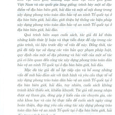 Xây Dựng Phong Trào Toàn Dân Bảo Vệ An Ninh Tổ Quốc Ở Địa Bàn Biên Giới, Hải Đảo