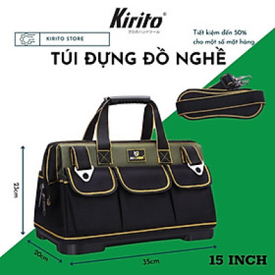 Túi đựng đồ nghề cao cấp đế nhựa chống vỡ, vải 3 lớp chống đam thủng màu xanh đen