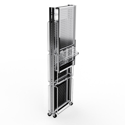 [Chính hãng Qui Phúc] Kệ xếp inox đa năng cao cấp Compact 4 tầng, có bánh xe di chuyển tiện lợi