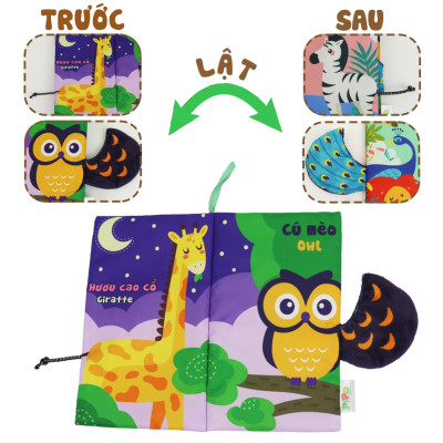 Sách Vải Tương Tác Cho Bé Đoán Đuôi Con Vật - Dạo Chơi Rừng Xanh