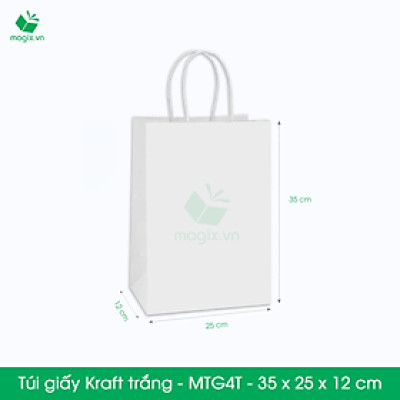 MTG4 MTG4T - 35x25x12 cm - Combo 200 túi giấy Kraft Nhật cao cấp