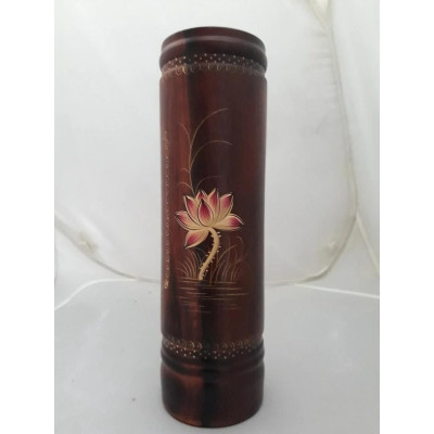 Ống Đựng Nhang Gỗ Hoa Sen 27x8x8 cm