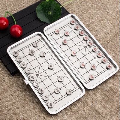 Bàn Cờ Tướng Mini Nam Châm 2 mặt - Bộ cờ tướng mini bỏ túi bằng nam châm, bàn cờ gập gọn 15x16Cm - Hàng chính hãng HENRYSA