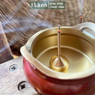 Lư Xông Nhang Trầm Hương Đồng Đúc Loại Mini 4cm 3 Lành Màu Phong Thủy Trang Trí Nhà Bàn Thờ Dâng Hương Thư Giãn