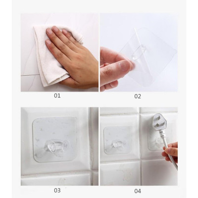 5 Giá Dán Tường Trong Suốt Gài Phích Điện, Móc Dán Tường Gài Các Loại Phích Điện Dán Tường. TakyHome 4000Set5