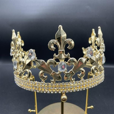 Vương miện nam nửa đầu màu vàng cao 8,5cm