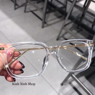 Kính gọng thời trang mắt vuông trong suốt cao cấp