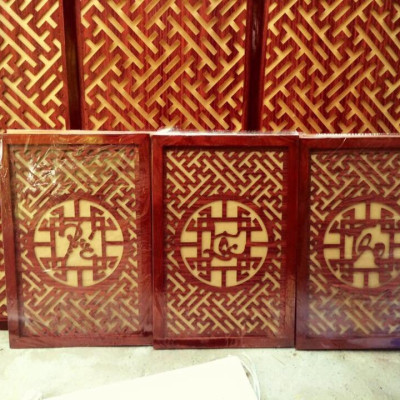 Combo bộ bàn thờ chung cư bằng gỗ sồi + ám khói +chữ phúc hay chữ bất kỳ 