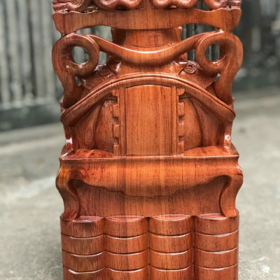 Tượng phật ông thần tài bằng gỗ hương đá kt cao 30×18×15cm