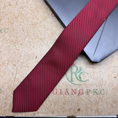 Cà vạt nam mẫu thắt sẵn dây kéo bản nhỏ 6cm mẫu đỏ đô kẻ đơn giản