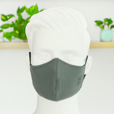 Set 2 khẩu trang vải nam - nữ - trẻ em kháng khuẩn cao cấp NEQI FACEMASK Đức, màu xám thời trang, lọc 98% bụi mịn