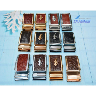 Mặt Khóa Thắt Lưng Cá Sấu Chuẩn 3.5 cm. Kim Loại Đúc + Khóa Tự Động