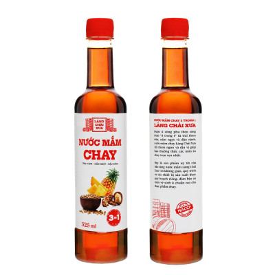 Thùng 6 chai nước mắm CHAY 3 trong 1 Làng Chài Xưa 525ml trái thơm nấm ngọt đậu nành 300 năm truyền thống