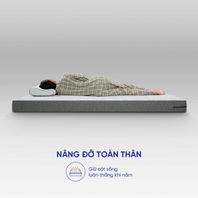 Nệm foam Goodnight Hachi ép cuộn, thoáng khí, nâng đỡ cơ thể, giữ cột sống ổn định