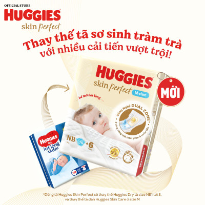 [Tặng thêm miếng] Combo 2 Tã dán sơ sinh Tràm Trà Tự Nhiên Huggies NB40/NB70/S54/S80