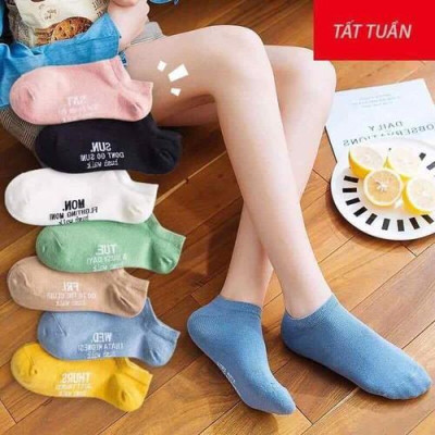 Tất tuần  7 TẤT NỮ SIÊU ĐẸP CỔ NGẮN, TẤT THỨ, TẤT TUẦN
