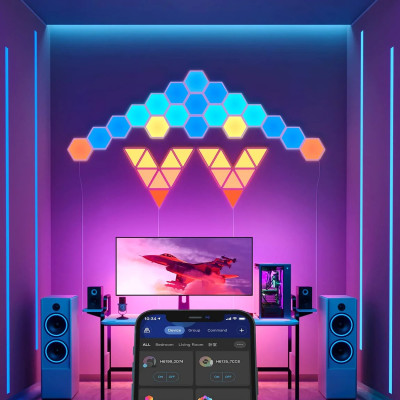 Đèn LED lục giác lắp ghép Govee Glide Hexa Light H6061 | Thiết kế sang trọng, Công nghệ RGBIC độc quyền 40+ hiệu ứng