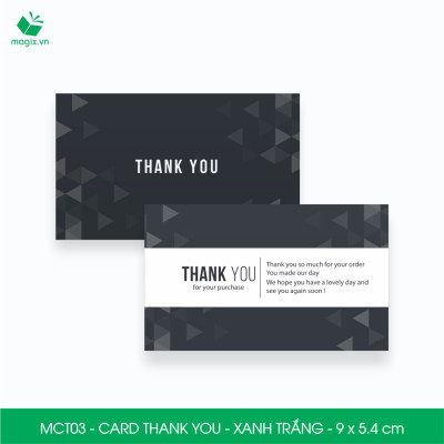 MCT03 - 9x5.4 cm - 1000 Card Thank you, Thiệp cảm ơn khách hàng, card cám ơn cứng cáp sang trọng