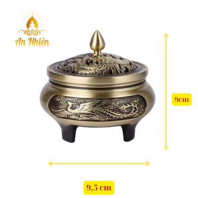 Lư Xông Trầm Hương PHƯƠNG BẢO ÂN - Đỉnh Đốt Nhang - Đồ Thờ Cúng Lư Hợp Kim Đồng thánh  hoả Dầu Thơm Phòng Dầu Thơm trung  trầm Nước Hoa tượng  gỗ